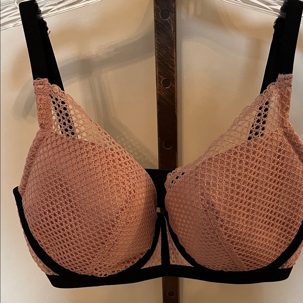 Victoria's Secret Black and Light Pink Mesh Bra